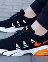 Stylish Black Self Design Sports Shoes For Men