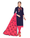 Heemalika Women's Modal Silk Unstitched Salwar-Suit Material With Dupatta (Navy Blue, 2-2.5mtrs)