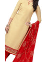 Heemalika Women's Cotton Unstitched Salwar-Suit Material With Dupatta (Beige, 2 Mtr)