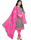 Heemalika Women's Cotton Unstitched Salwar-Suit Material With Dupatta (Grey, 2 Mtr)