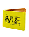 Without Me Design Yellow  Canvas, Artificial Leather Wallet