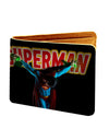 Super Man Design Black Canvas, Artificial Leather Wallet