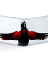 Red Crow Design White and Red Canvas, Artificial Leather Wallet