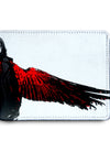 Red Crow Design White and Red Canvas, Artificial Leather Wallet