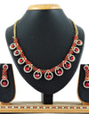 Soumya Women's Alloy Necklace set (Red)