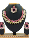 Soumya Women's Alloy Necklace set (Pink)