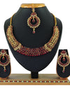 Soumya Women's Alloy Necklace set (Maroon)