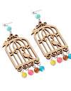 Supriya Women's Alloy, wooden Hook Dangler Hanging Earrings-Brown