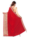 Heemalika Women's Vichitra Silk Saree With Blouse (Red, 5-6 Mtrs)