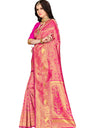 Heemalika Women's Banarasi silk Saree with Blouse (Pink, 5-6mtr)