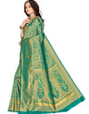 Heemalika Women's Banarasi silk Saree with Blouse (Green, 5-6mtr)