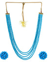 Five Layer Crystal Beads Necklace with Earrings