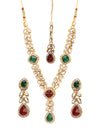 Gold Plated Multi Colour Traditional Kundan Necklace Set