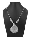 Stylish Oxidized Silver Ganesha Pendant Chain Necklace