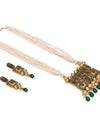 Green Stone Kundan Necklace with Earrings