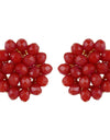 Five Layer Red Crystal Beads Necklace With Earrings