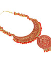 Afghani Designer Turkish Style Vintage Red Golden Oxidised Necklace