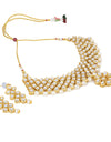 Gold Plated Traditional Kundan and Beads Choker Necklace Set with Earrings