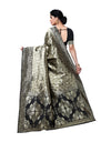 Heemalika Women's Jacquard Silk Saree With Blouse (Black,6-3 Mtrs)