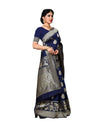 Heemalika Women's Jacquard Silk Saree With Blouse (Nevy Blue,6-3 Mtrs)