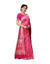 Heemalika Women's Jacquard Silk Saree With Blouse (Pink,6-3 Mtrs)