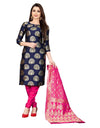Heemalika Women's Jacquard Silk Unstitched Salwar-Suit Material With Dupatta (Pink,2-2.5Mtrs)