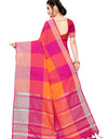 Heemalika Women's Cotton Blend Saree(Red,5-6 Mtrs)