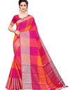 Heemalika Women's Cotton Blend Saree(Red,5-6 Mtrs)
