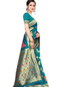 Heemalika Women's Jacquard Saree(Light Blue,5-6 Mtrs)