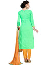 Heemalika Women's Cotton Unstitched Salwar Suit-Material With Dupatta (Pista Green,2.3 Mtrs)