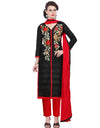 Heemalika Women's Cotton Unstitched Salwar Suit-Material With Dupatta (Black,2.3 Mtrs)