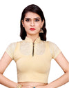 Heemalika Women's Stretchable Readymade Blouse Cotton Lycra (Size-Free Size ,Neck Type-Collar)