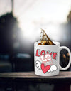 Soumya Love Hands Printed Ceramic Coffee Mug (Color: White, Capacity: 350ml)