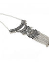 Soumya Women's Antique Tribal Oxidized Boho Afgani Silver Necklace (Color: Silver)