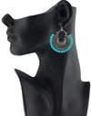 Soumya Women's Onyx Stone, Silver plated Hook Dangler Hanging Fashion Earring (Color: Sky Blue)