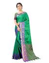 Heemalika Women's Silk Saree With Blouse (Dark Green, 5-6 Mtrs)