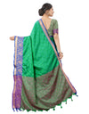 Heemalika Women's Silk Saree With Blouse (Dark Green, 5-6 Mtrs)