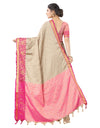 Heemalika Women's Silk Saree With Blouse (Beige, 5-6 Mtrs)