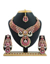 Soumya Women's Alloy Necklace set (Pink)