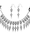 Supriya Stylish Jewellery Oxidized Turkish Mirror Work Afghani Necklace With Earrings Set For Women