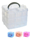 Nikulika 3 Layer 18 Grid Transparent Plastic Organizer Jewellery Craft Accessories Storage Box (Color:Assorted)
