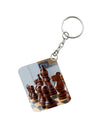 Nikulika Pack Of 3_ Chess Set One Side Printed Rectangle Designer Keychain (Brown)