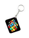 Nikulika Pack Of 3_ Rubiks Cube One Side Printed Rectangle Designer Keychain (Multi Color)