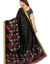 Heemalika Women's Art Silk Saree With Blouse (Black, 5-6mtrs)