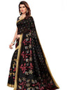 Heemalika Women's Art Silk Saree With Blouse (Black, 5-6mtrs)