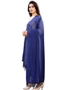 Soumya Women's Cotton Silk Strips Printed Dupatta (Blue, Length:2-2.4 mtr)
