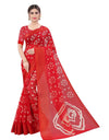 Heemalika Women's Cotton Silk Saree With Blouse (Red, 5-6mtrs)