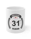 Repika Ceramic 31st Anniversary Printed Coffee Mug (Color: White, Capacity:330ml)
