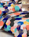 Heemalika Multi Color 3D Print Poly Cotton Bedsheet With Two Pillow Cover
