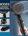Multi-Functional High Pressure Shower Head with 5 Modes,9 Inch High Pressure Handheld Shower Head, Hand Held Sprinkler, Fixed Showerhead Adjustabling Bathroom Showerhead